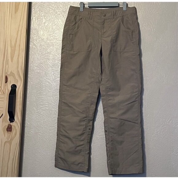 North Face Hiking Roll Up Pants Lightweight Nylon Women’s Size 10 Beige - Picture 1 of 12